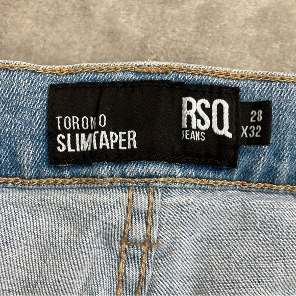 RSQ Jeans Toronto Slim Taper Light Wash Vintage Flex Ripped Jeans 28 x 32 - Picture 7 of 10